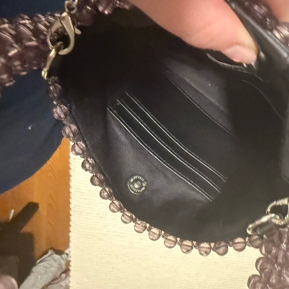 Bouffants & Broken Hearts Purple and White Mini Bag with Skull Design - Picture 8 of 10